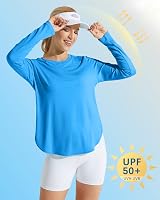 G4Free Women's UPF 50+ Long Sleeve Activewear Shirt Ocean Blue view 3