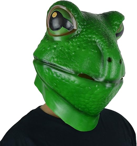LarpGears Novelty Halloween Costume Frog Latex Mask Animal