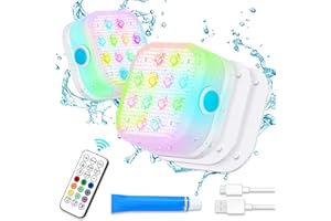 VIDOME Rechargeable Submersible Pool Lights - Waterproof Underwater Pool Lights Charging Battery Operated Remote Controlled 16 Color Changing Hot Tub Lights with Magnet for Pool Pond