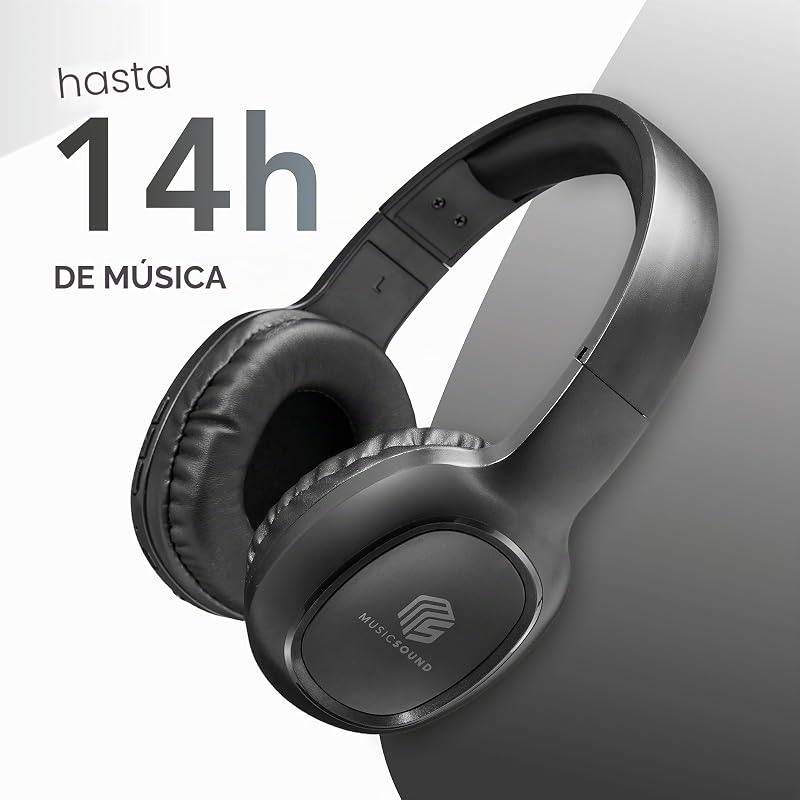 | Headband Bluetooth Basic | Audífonos Auriculares Stereo Supraaurales Bluetooth Expandibles con Control Remoto - Batería 14 Horas - Standby 120 Horas - Recarga 2 Horas - Negro