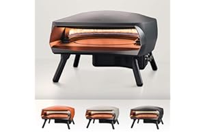 NEW Witt ETNA Rotante Award Winning Pizza Oven with 360 Degrees Rotating Pizza Stone and Booster Burner. This Gas Outdoor Pizza Oven Bakes a Pizza in Less than a minute -Graphite