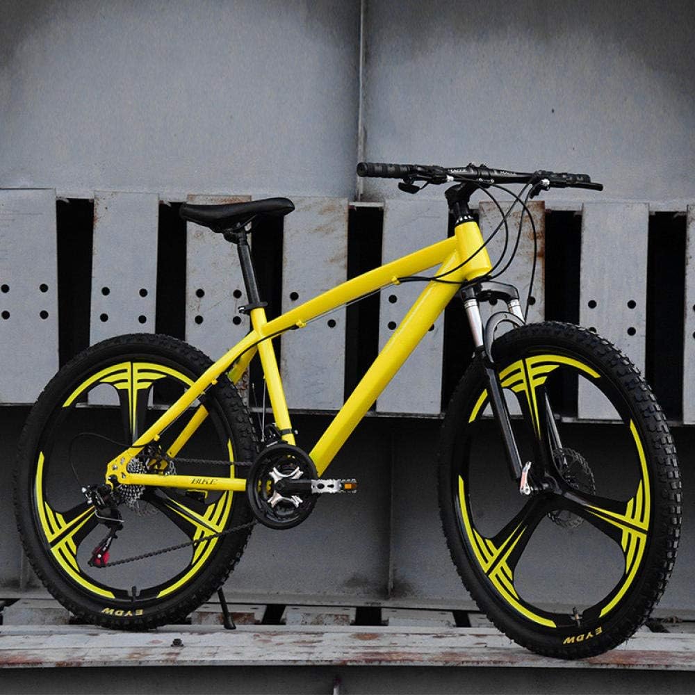 KNFBOK bikes lightweight adult 21-speed cross-country bicycle 26-inch one-wheeled mountain bike student car for men and women three-knife wheel yellow