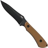 CRKT Ramadi EDC Fixed Blade Knife with Sheath, Coyote Brown, 2083 | 4.37" Drop Point Blade, SK-5 Steel with Corrosion Resistance, G10 Handle, Thermoplastic Sheath, Hunting and Camping Use