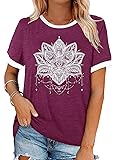 YEXIPO Graphic Tees for Women Short Sleeve Summer