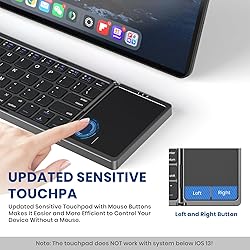 HAMOPY Foldable Keyboard, Leather Tri-Folding