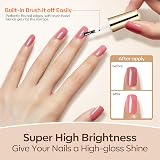 Modelones Gel Nail Polish Base Coat Top Coat Set 2x15ml No Wipe LED Gel Polish view 6