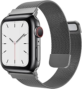 MRAIN-H Compatible with Apple Watch Band 38mm 40mm 42mm 44mm Women Men, Mesh Stainless Steel Wristbands with Two Strong Powerful Magnetic Clasp for iWatch Bands Series 6/SE/5/4/3/2/1