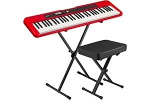 Casio Casiotone CT-S200 61-Key Portable Keyboard with USB Kit with Stand, Deluxe Bench & Power Supply - Lightweight, Stylish 