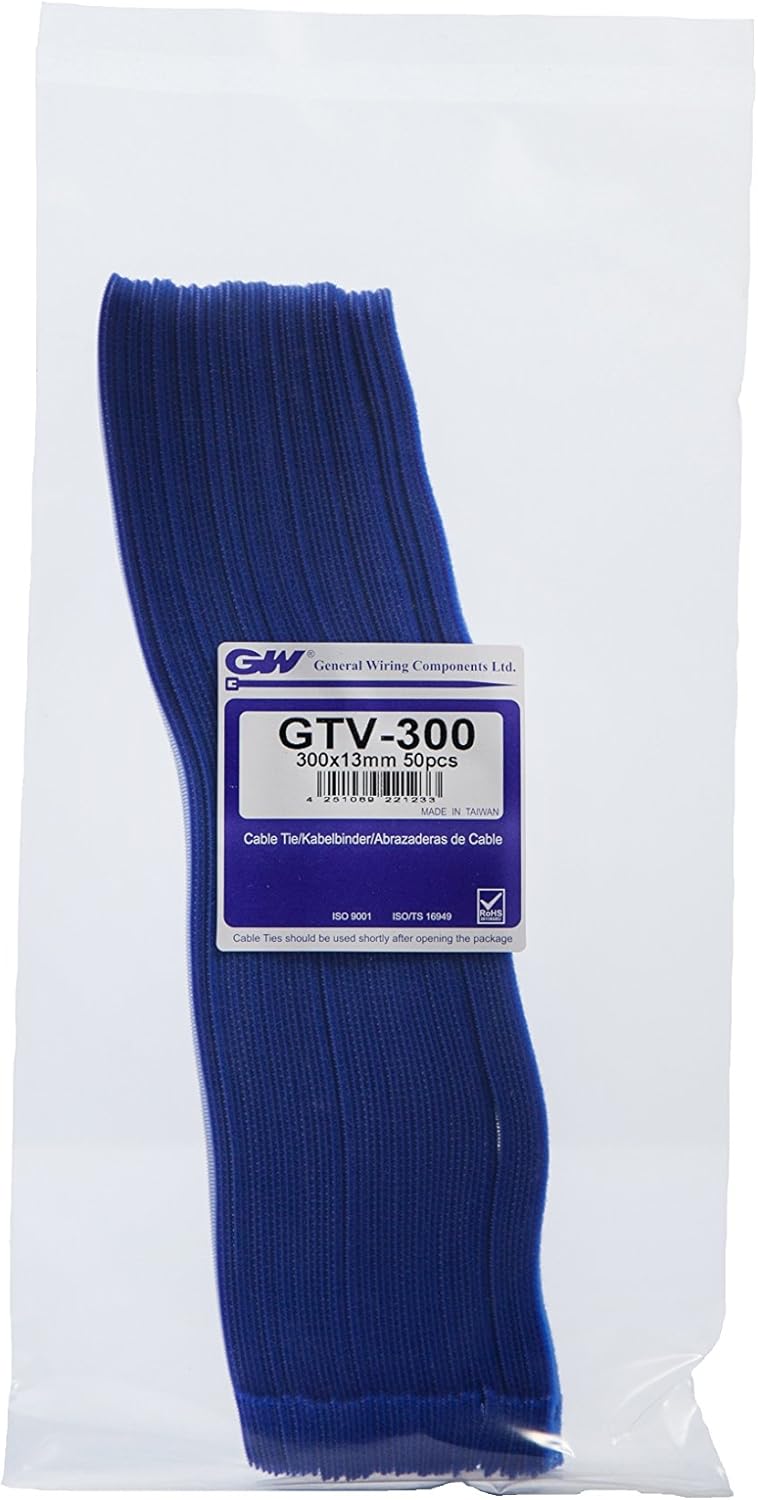 GW Kabelbinder-Technik GTV-300HD/50BLU Hook and Loop Cable Fastener, Blau