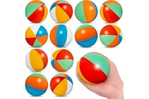 CLESDF Mini Beach Stress Balls for Kids, 36Pcs Rainbow Relief Stress Foam Balls, Swimming Pool Game Toy Sports Balls for Hawaiian Beach Birthday Party Favor Supplies…
