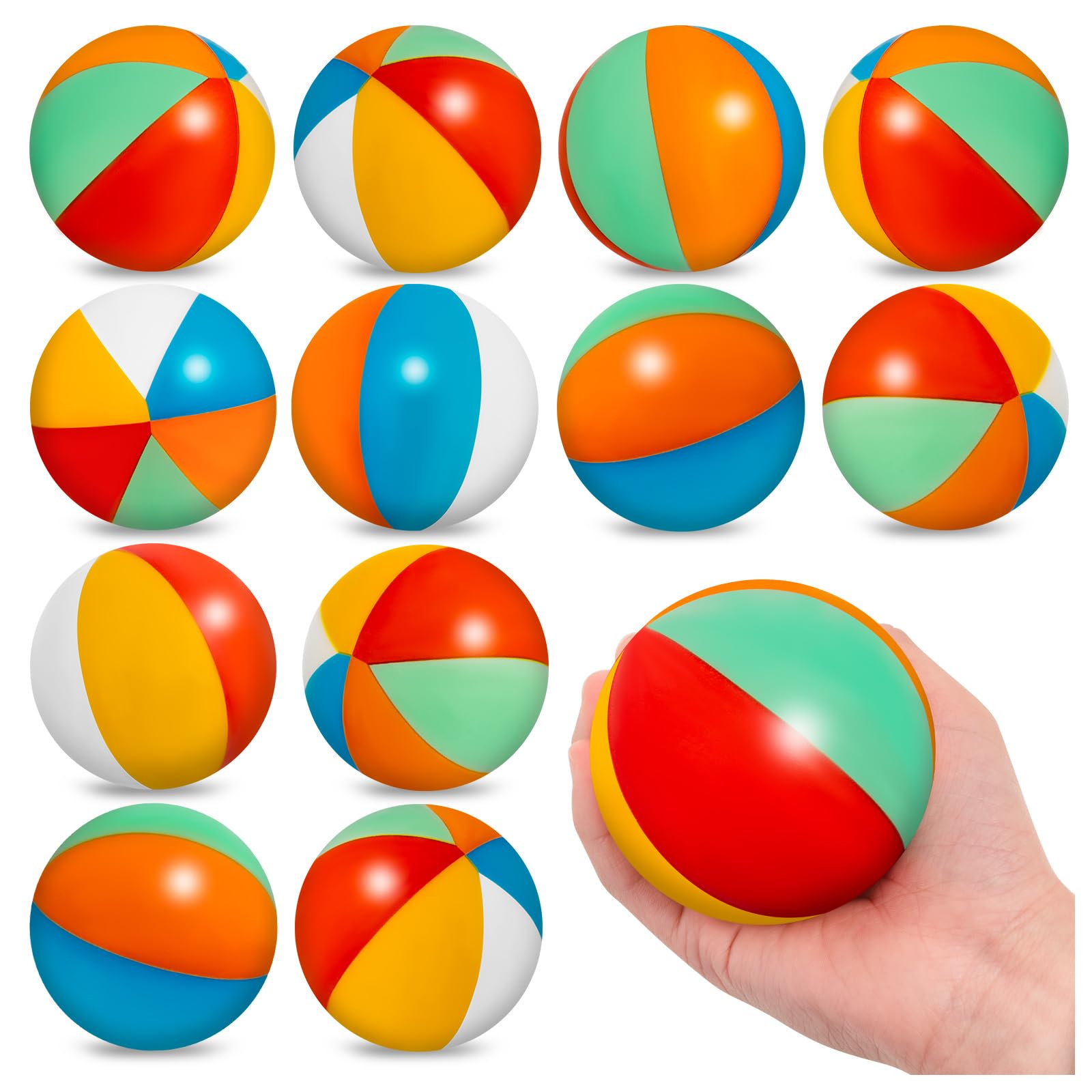 Photo 1 of Mini Beach Stress Balls for Kids, 12Pcs Rainbow Relief Stress Foam Balls, Swimming Pool Game Toy Sports Balls for Hawaiian Beach Birthday Party Favor Supplies…