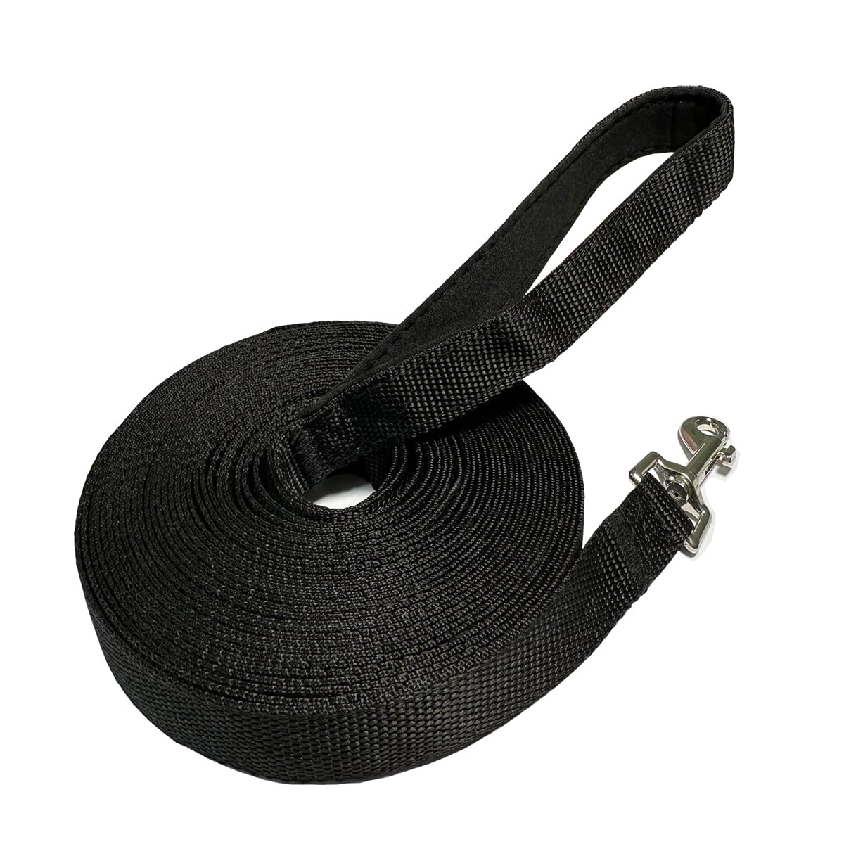 NavoX Training Lead for Dog 10m/32ft Nylon Long Line Dog Lead with Padded Handle for Dogs Tracking Obedience (Black)