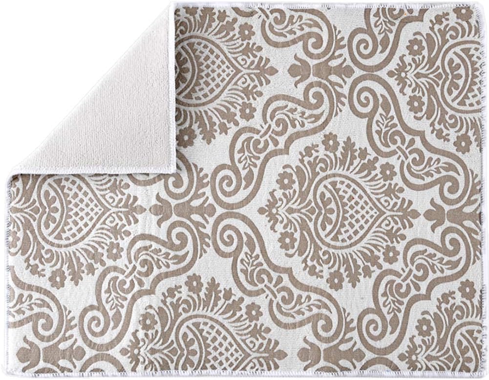 Subekyu Dish Drying Mats for Kitchen, Ultra Absorbent Microfiber Drying Mat, Dishes Drainer Pad, 19 by 15 Inch, Light Brown, 1 Pack