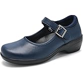 Ysekloiy Womens Mary Jane Shoes with Arch Support Round Toe Ankle Strap Loafers Memory Foam Comfort Dress Shoes
