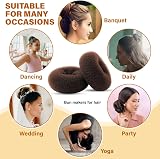 Miss Pouty 5-6 Inch Wide Big Hair Bun Donut Bridal Wedding Hollywood Style Brown view 4