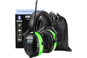 PROHEAR 033 Upgraded 5.4 Bluetooth Hearing Protection AM FM Radio Headphones, Noise Reduction Safety Earmuffs with Rechargeable 2000mAH Battery, 31dB SNR Ear Protector for Mowing Lawn,Gifts for Father
