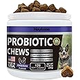 HEYISME Probiotics for Dogs, Improve Yeast Balance, Itchy Skin Itchy Ears, Gut Health, Allergies, Immunity, Dog Probiotics and Digestive Enzymes with Prebiotics - Reduce Diarrhea (Chicken, 120 Chews)