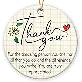 Thank You Gifts 2025, Inspirational Ornaments for Friends, Family, Coworkers, Boss, Appreciation Gifts for Women, Men, Ceramic Ornament for Christmas Tree Decorations