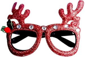 NEREIDS NET Christmas Glasses Glitter Glasses Frames Costume Accessories for Christmas Party Favors Stocking Stuffers