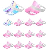 Preboun 12 Pack Bachelorette Hat Bridal Sun Visors Women Babe Bridesmaid Party UV Protection Caps for Wedding Beach Outdoor