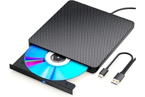 External Blu-ray Drive, 3D Blu ray Burner, Supports USB 3.0 and Type-CCompatible with Windows/macOS, Suitable for MacBook and