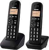 Panasonic KX-TGB612EB Cordless Landline Twin Pack Black Nuisance Blocker view 1