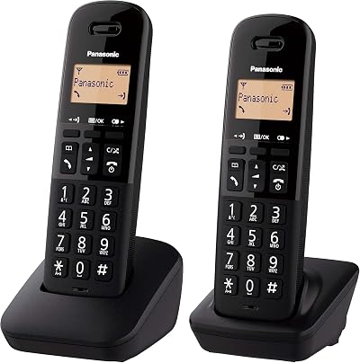Panasonic KX-TGB612EB Cordless Landline Twin Pack Black Nuisance Blocker