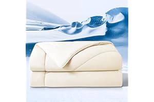 Bedtter® Luxe Cooling Comforter King, Cooling Blanket for Hot Sleepers, Q-Max>0.46 Sorona and Tencel Filling, Double-Sided Cold Breathable Lightweight Blanket, 106"x90", Ivory