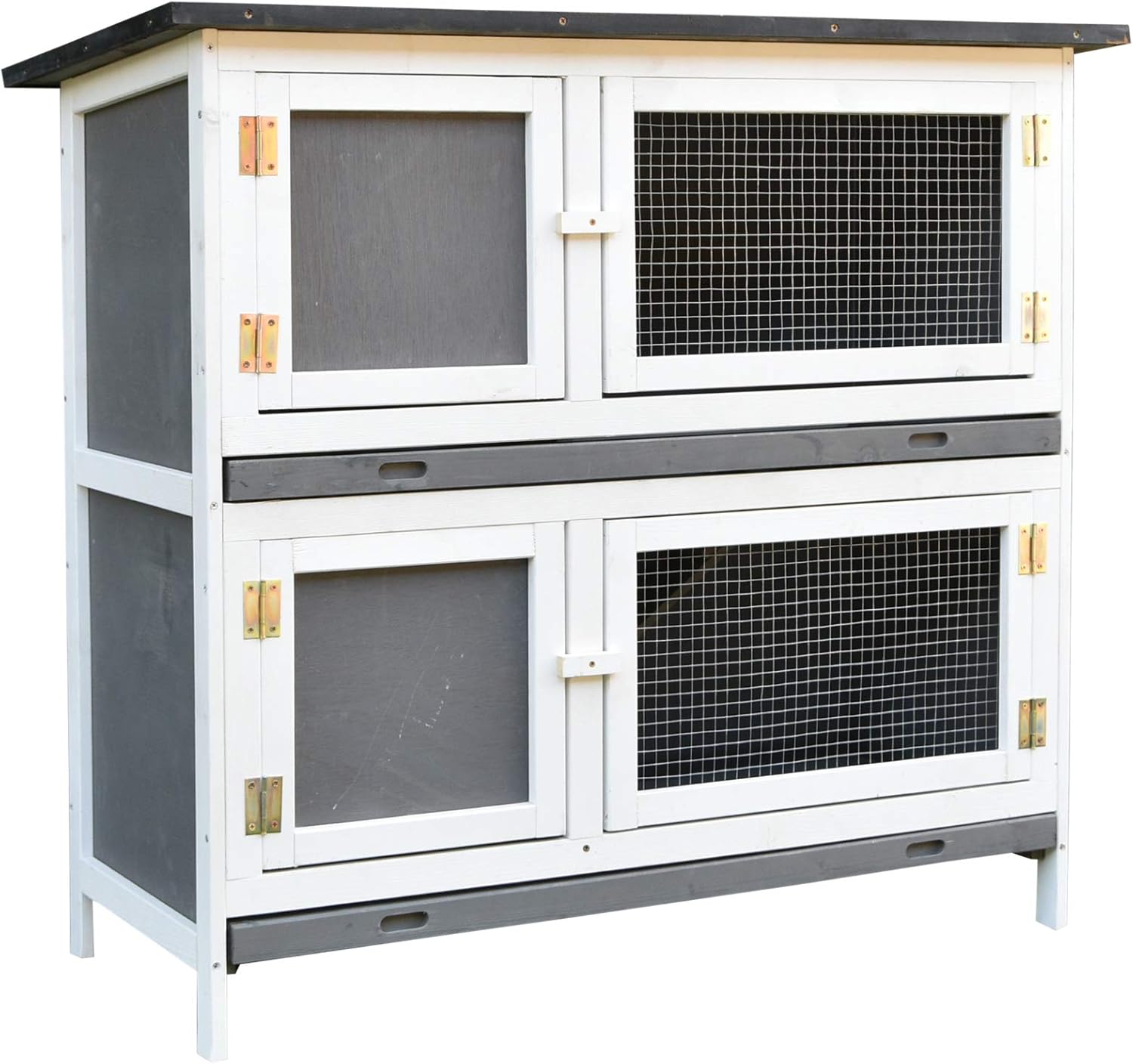 pawhut 2 story rabbit hutch