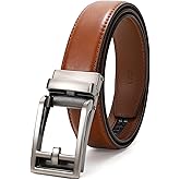 JASGOOD Boys Belt Leather Ratchet Dress Belt Kids Adjustable Leather Belt for School Uniform One Hand Release