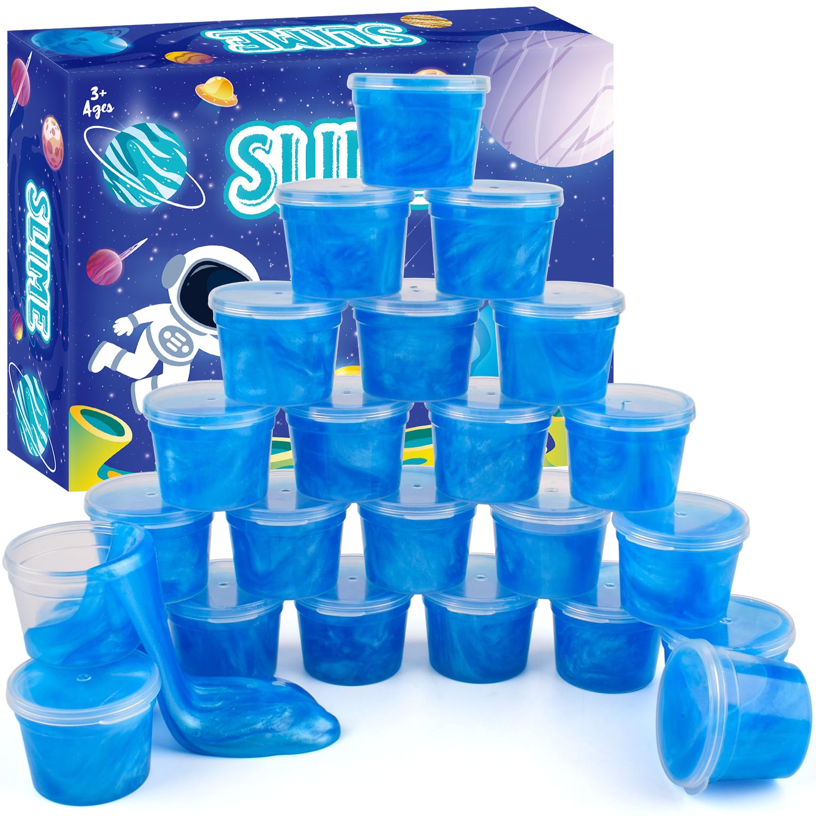 Galaxy Slime 24 Pack– Blue Slime Party Favors, Non-Sticky, Soft & Smooth for Birthday, Classroom Rewards, Christmas Stocking Stuffers, Goodie Bag,Easter Basket Stuffers for Kids — image 1