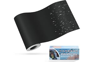 OAZ 3.9 x 63 inch Nylon Fabric Patch Self-Adhesive Repair Tape Waterproof Lightweight Repair Patch Kit for Clothing Down Jacket Tent Bag (Black)