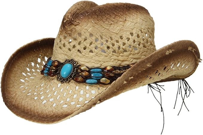 turquoise straw cowboy hat