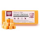 Farmers Market Vermont Smokey Sharp Cheddar Wisconsin Cheese, 7oz | Smoked Vermont Cheddar Blocks for Charcuterie Board and Cheese Platters - Gluten Free, Low Carb, Keto and Paleo