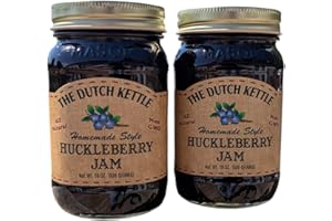 GENERIC The Dutch Kettle Amish Homemade Huckleberry Jam - 2 Pack (18 oz Jars) - Crafted from the Finest Ingredients, Non-GMO, Preservative-Free - Traditional Recipe for Authentic Flavor