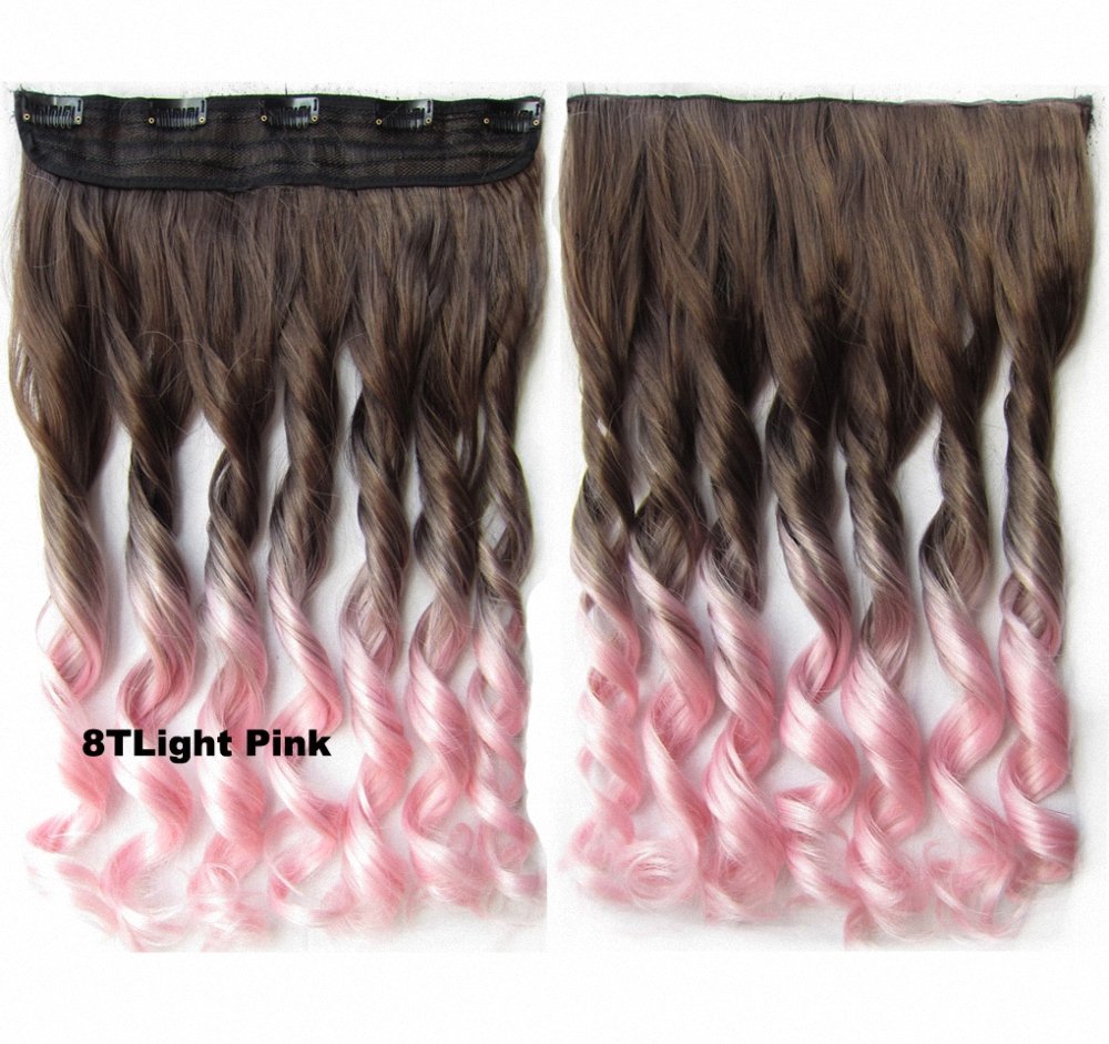 Curly 8tlightpink Medium Ash Brown To Light Pink Curly Feshfen