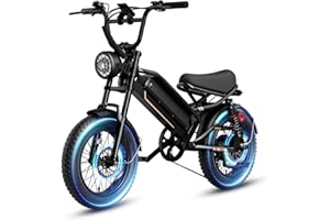 YOLOWAY Electric Bike for Adults, 1500W/2000W Peak Motor, 28/32MPH, Max 55-80 Miles, 16"/20" Fat Tire Dirt Bike Motorcycle for Teens, 48V 20AH Battery with Hydraulic Brake & Cruise Control for All-Terrain