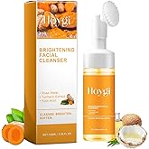 HOYGI Turmeric Face Wash with Brush, Turmeric Foaming Facial Cleanser for All Skin, 3.38 Fl Oz/pcs