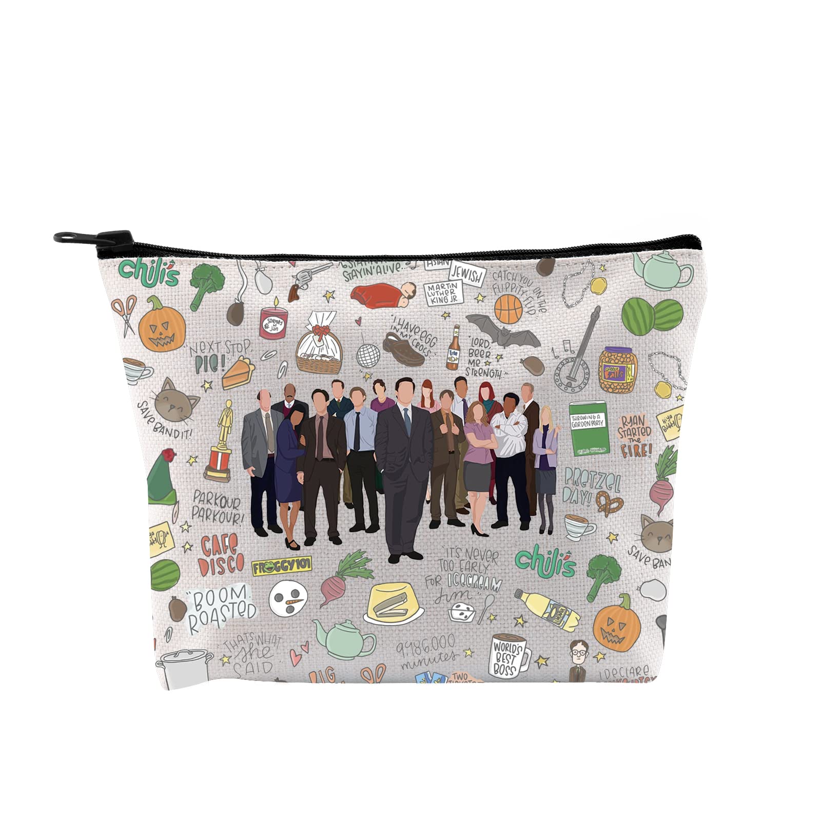 Office Makeup Bag Office Fans Inspired Gift TV Shows Merchandise Zipper Pouch for TV Show Lovers Women (Office TV Pattern Bag EU)
