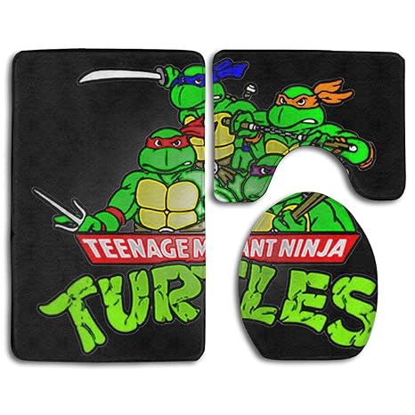 Amazon Com Ninja Turtles 3 Pcs Mat Set Toilet Rugs Non Slip