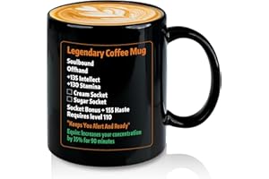 Gift for Gamer, Legendary Coffee Mug 11 Oz, World of Warcraft Merchandise, Christmas Birthday Men, Nerd Game Lovers, Dad, Hus