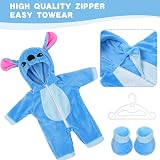 Aolso 14-18 Inch Baby Doll Clothes Hooded Jumpsuit with Coat Hanger (Blue) view 5
