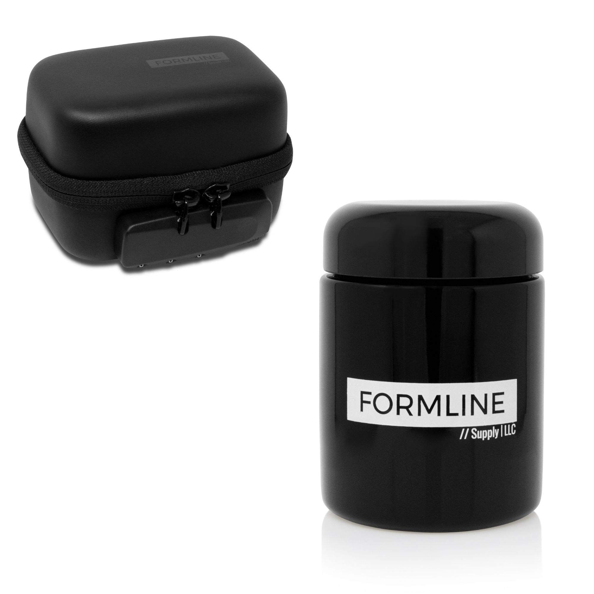 Formline Supply Airtight Protective Jar Odor Proof, Smell Proof Container with Case (1/2 OZ - 250 ml with Case)