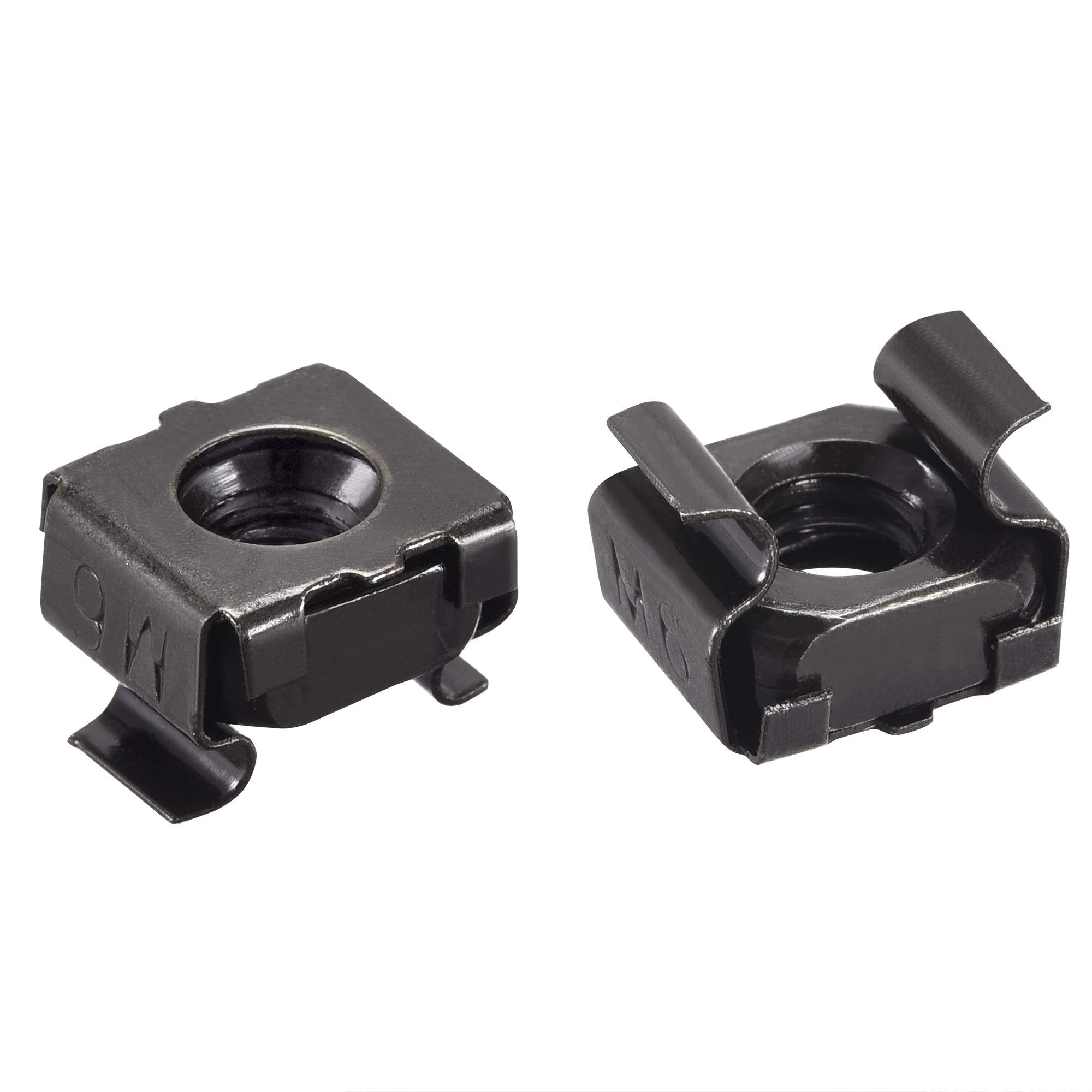 sourcing map Snap-in Cage Nuts - M6 x 1mm Carbon Steel Metric Nut for Server Shelve Cabinet 25pcs