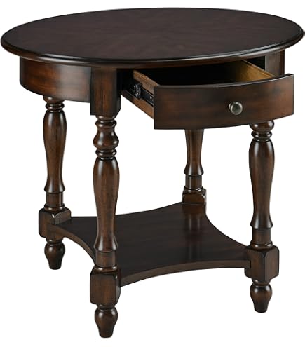 Amazon.com: MODERION Oval End Table with Drawer, Solid Wood
