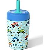 Fimibuke Kids & Toddler Cups Spill Proof, 12 OZ Insulated Sippy Cups for Toddlers Boys Girls, BPA-Free Toddler Straw Tumbler, Stainless Steel Kids Water Bottle with Twist Lids & Silicone Straw, 1 Pack
