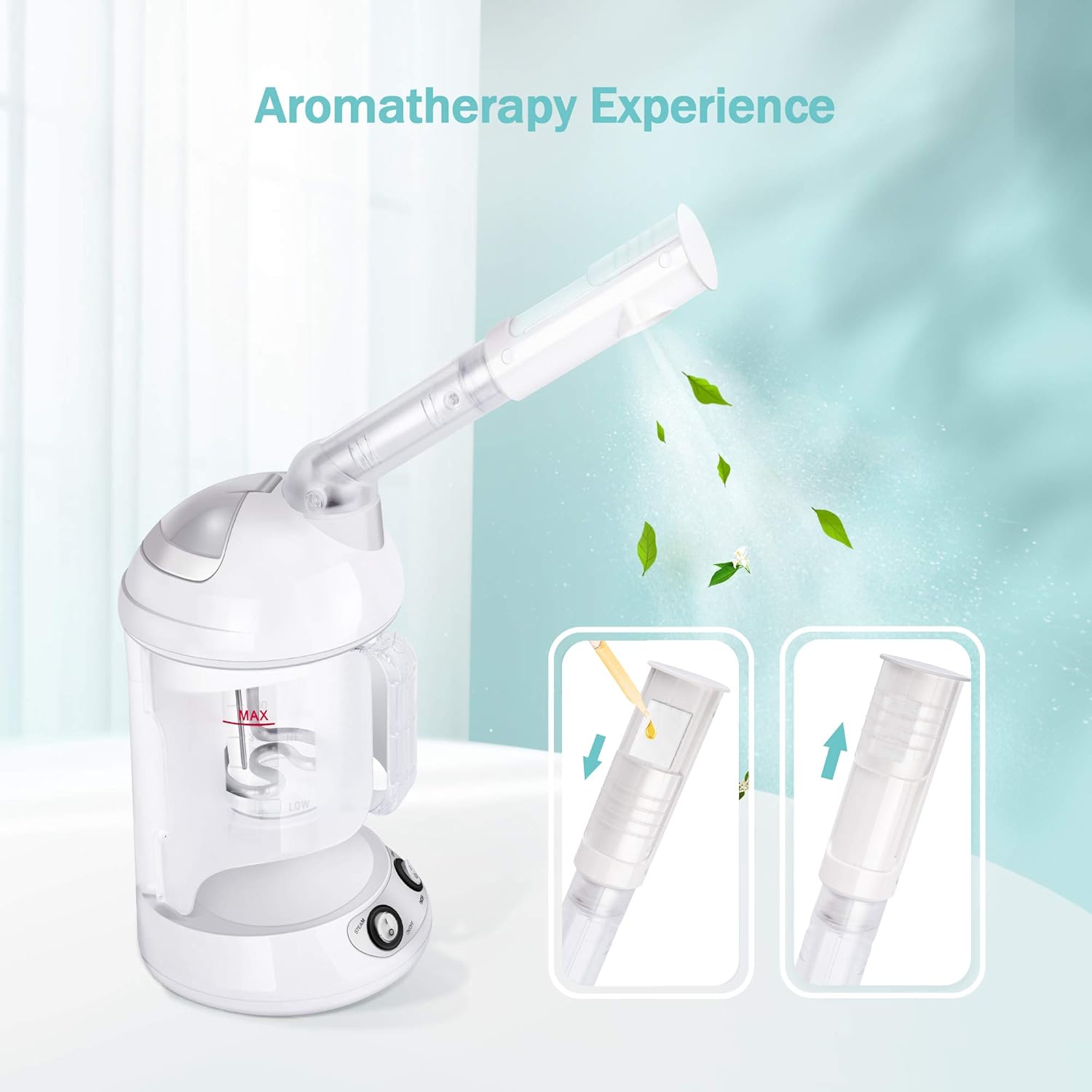 Hair Steamer EZBASICS 2 in 1 Ion Facial Steamer, Hair Humidifier Hot Mist Moisturizing Facial Atomizer Face Hydration System Sprayer, Design for Personal Care Use At Home or Salon: Beauty