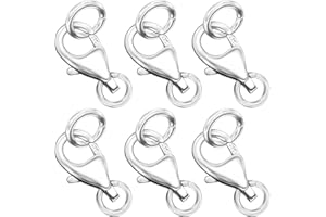 OHINGLT 925 Sterling Silver Lobster Claw Clasp with Closed Jump Rings,Necklace Clasps and Closures Suitable for Jewelry Making Necklaces Bracelet Made in Italy