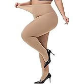 CACCICO Plus Size Tights for Women Super Soft 80D Semi Opaque Pantyhose Stretchable Women’s Stockings 1XL - 4XL