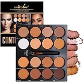 Dynaeuty 16 Color Powder Contour Palette, Matte Contouring Makeup Kit, Professional Facial Beauty Cosmetic Makeup, Medium to Dark